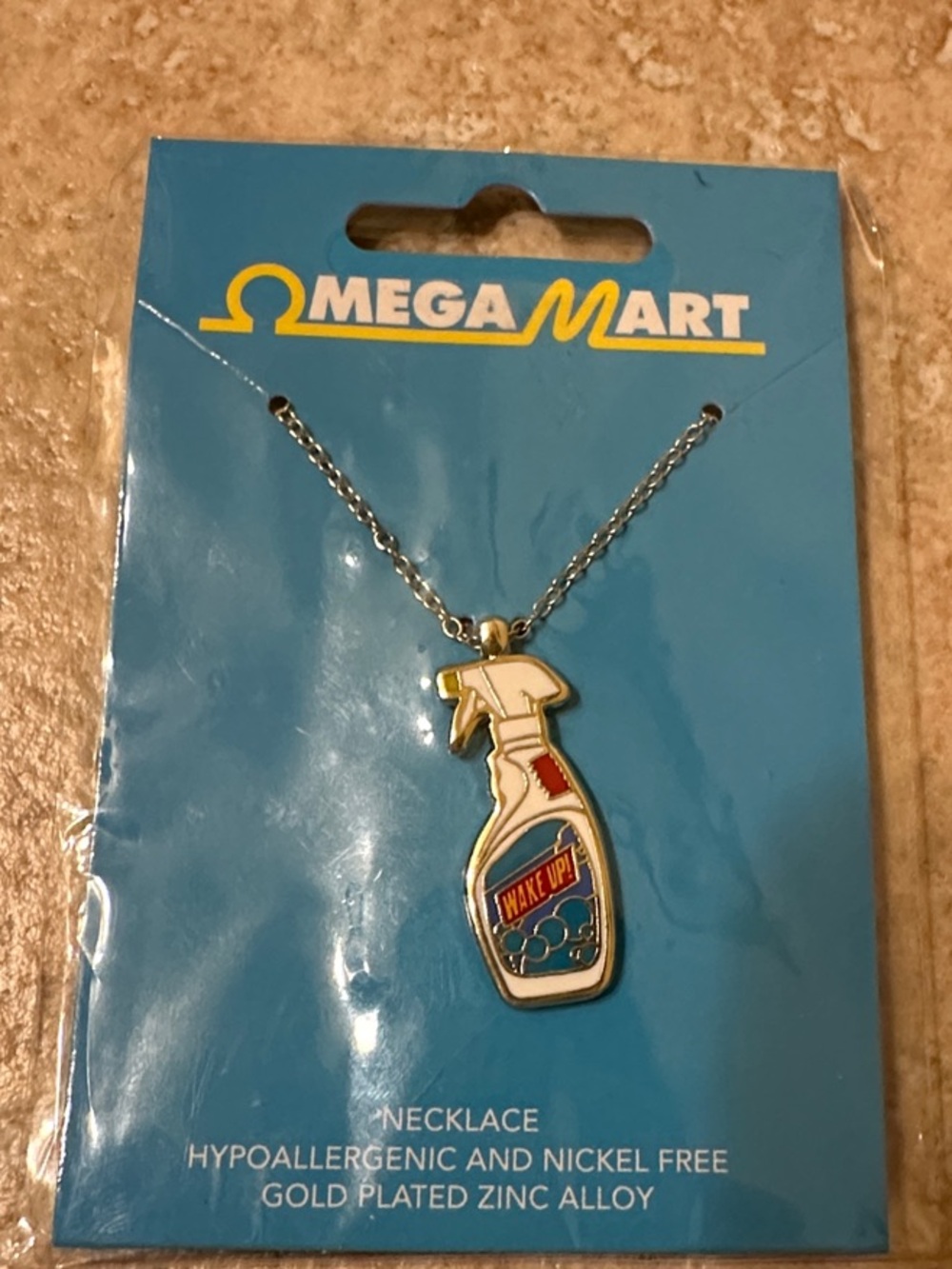 “Omega Mart” WAKE UP necklace